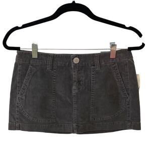 Aeropostale Mini Skirt 3/4 Corduroy Gray Patch Pockets Collegiate NWT